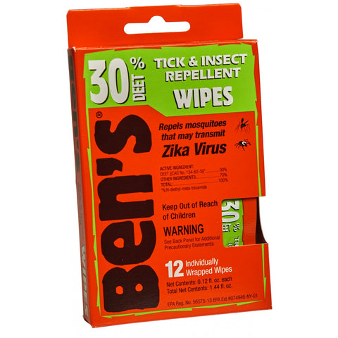 Ben's® 30 Tick & Insect Repellent Wipes